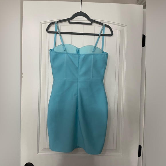 Fashion Nova Blue Bandage Dress with Lace Detail - Picture 8 of 8